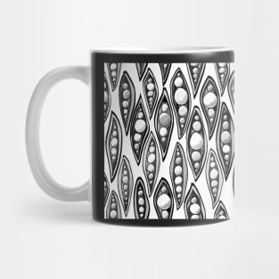 hand-painted black and white pea pods Mug